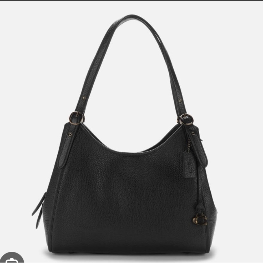 {Coach} Lori Bella Black Pebbled Leather Shoulder Bag
